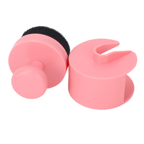 (Pink) Round Handle Flat Head Nail Dust Brush Soft Pink 2