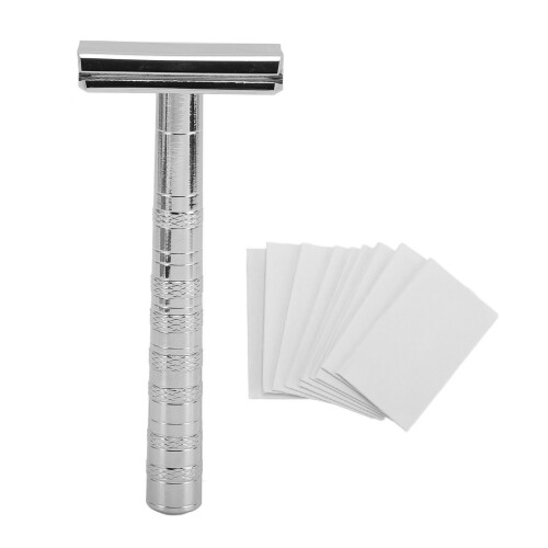 (Bright Silver) Rasoio Sicurezza Doppia Lama Argento