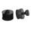 (Black) Round Handle Flat Head Nail Dust Brush Soft Pink 4