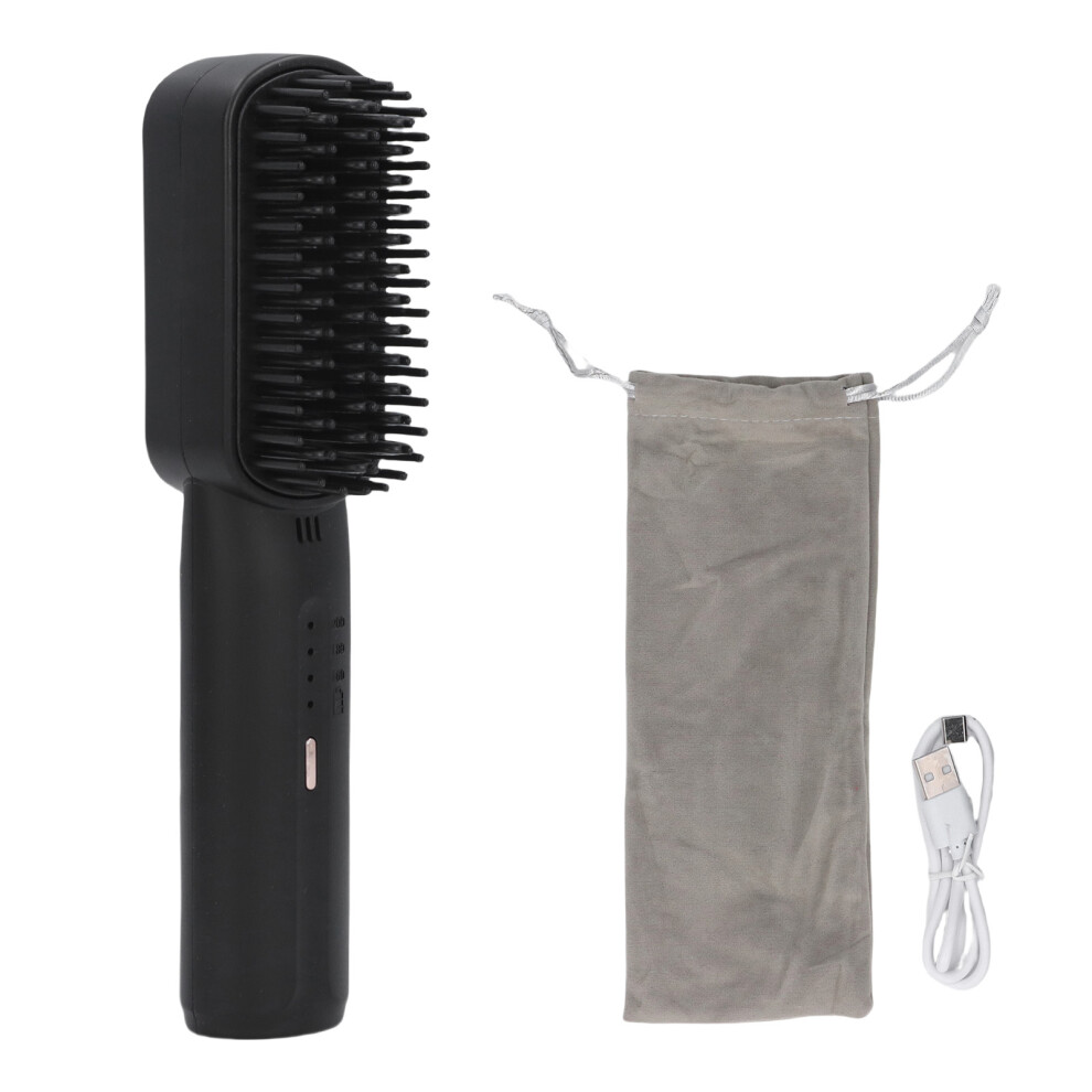 Unisex Black (Black) 2500Mah Hair Straightener Brush Fast Heating Portable For Women