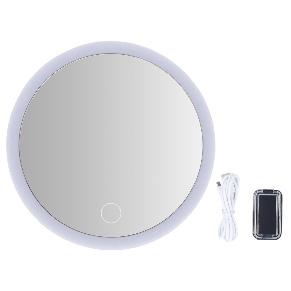White (White) 20X Lighted Makeup Mirror 3 Color Led Dimmable Foldable Stand