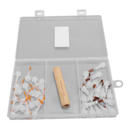 Ersatz-Nagellackpinsel-Set mit Doppelkopf & Holzgriff 2