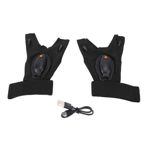 LED Flashlight Gloves Rechargeable for Night Fishing