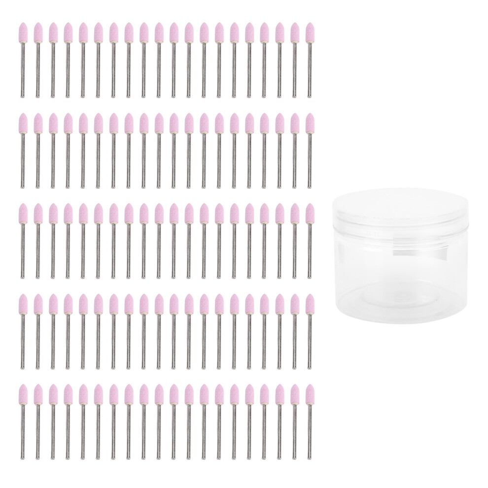 100 Pcs Cone Nail Drill Bit Quartz Tungsten Steel Manicure Machine
