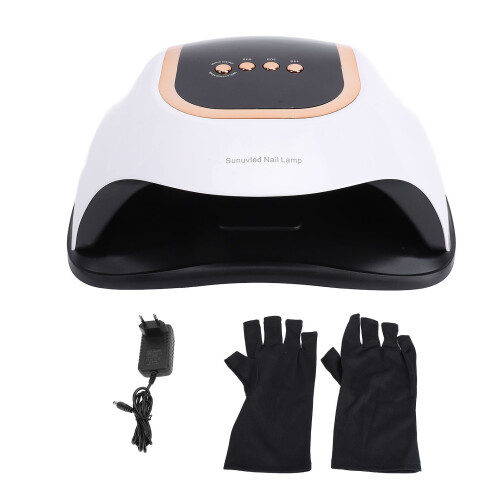 (EU Plug) UV LED Nail Lamp 3 Timer Auto Off with Gloves US Plug