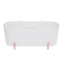 (White) Wattenstaafjes organizer 3 vakken dispenser stofdicht wit