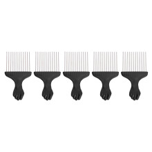 5pz Pettine Denti Largi Acciaio Inossidabile Nero