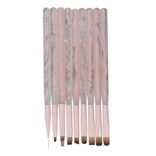 9 Pezzi Pennelli Nail Art Gel UV Piatti 1