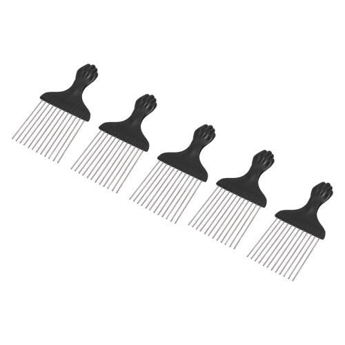 5 Stk. Schwarz Edelstahl Kamm für Bart & Haar 1