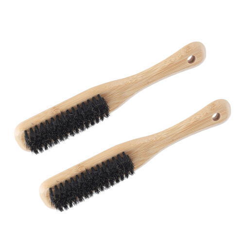 2x Bambusgriff Bartbürste zum Entwirren Styling 1
