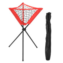 Triangular Net Bag Baseball Softball Batting Tripod Red