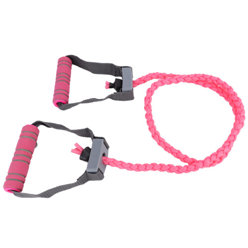(pink) Pulling Rope Resistance Belt Elastic Arm Strength Trainer