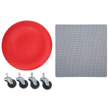 (red) Abdominal Exerciser 4 Wheel Slide Disc Universal