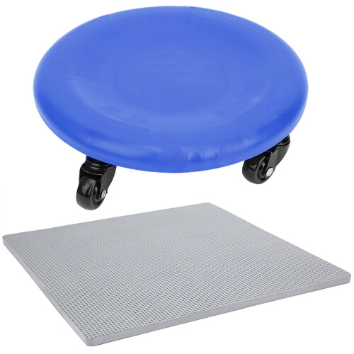(bleu) Abdominal Exerciser 4 Wheel Slide Disc Universal 1
