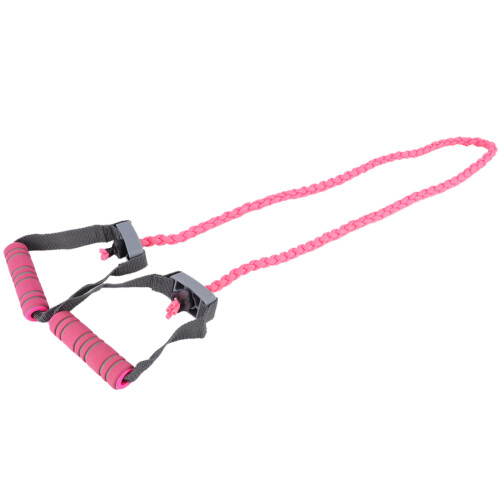 (pink) Pulling Rope Resistance Belt Elastic Arm Strength Trainer 1
