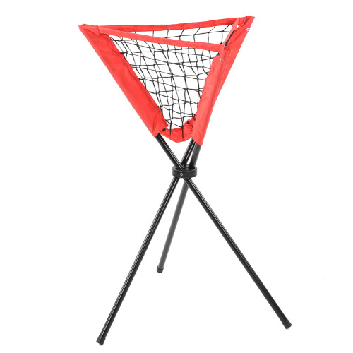 Triangular Net Bag Baseball Softball Batting Tripod Red 1