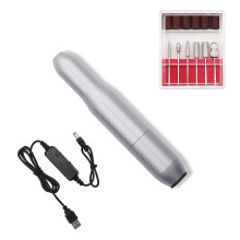 (Grey) Electric Nail Drill USB Ceramic Metal
