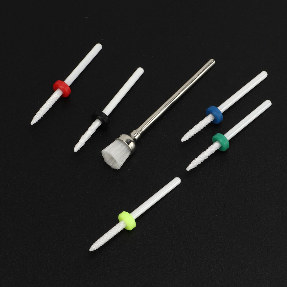 6Pcs Nail Drill Bit Set Ceramic Cuticle Remover For Nail Artist 461605084084