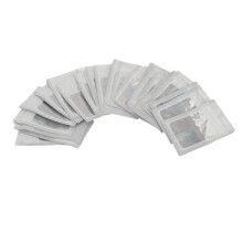 (White) 100pcs Resealable Odor Proof Pouch Holographic Clear Window