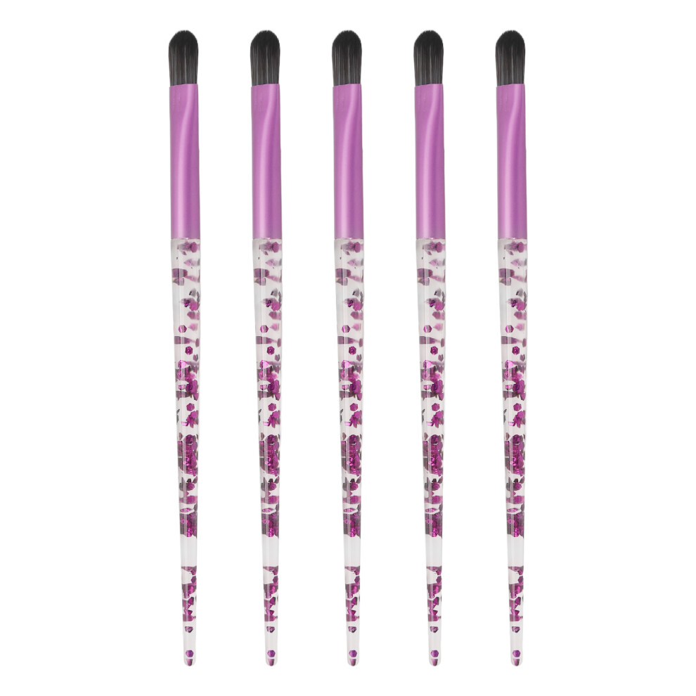 5pcs Soft Hair Eyeshadow Brush Portable Glitter Handle Makeup