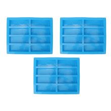 3 Stks Rechthoekige Silicone Kaarsmallen 8 Holtes Herbruikbaar
