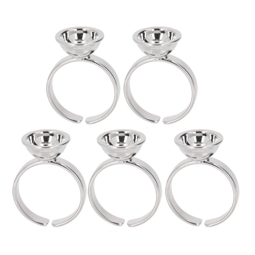 (Without Partition) 5x Microblading Ink Cup Stainless Steel Silver