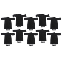 10x Vlies-Salonmantel mit Bund Schwarz