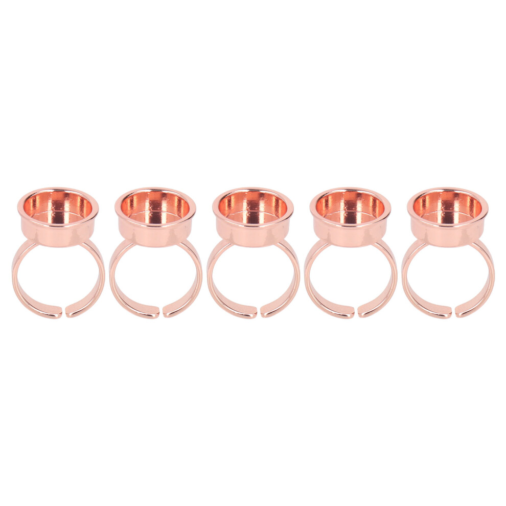 Gold (Without Partition) 5Pcs Stainless Steel Microblading Ink Ring Cup Rose No Partition