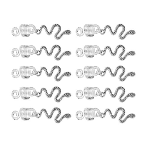 10x Alloy Beard Coil Snake Pendant DIY Dreadlocks 1