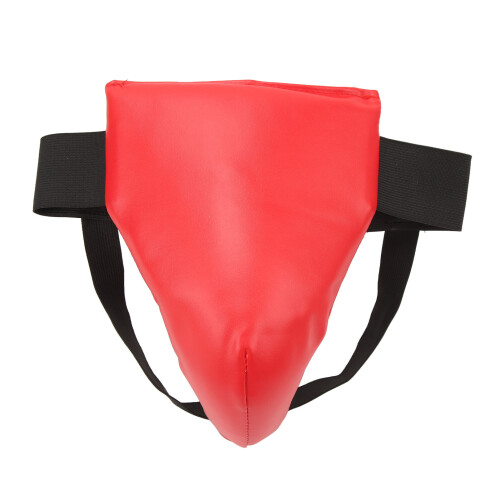 (S) Groin Protector Shock Absorption Ventilated Adjustable Red L