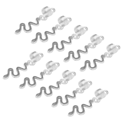 10x Alloy Beard Coil Snake Pendant DIY Dreadlocks 2