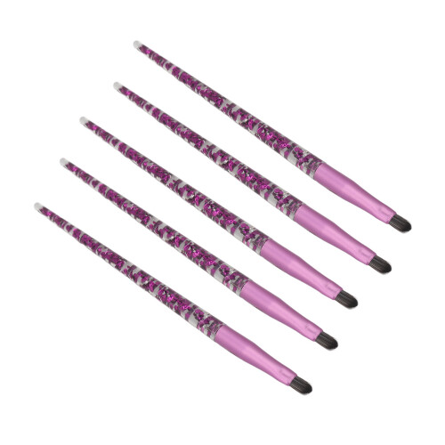 5x Lippenpinsel mit Glittergriff, weiche Haare 2