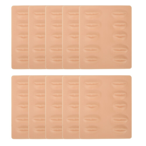 10pcs 3D Microblading Practice Skin Lip Shaped Silicone 1