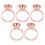 (Large Without Partition) 5pcs Stainless Steel Microblading Ring Cup Rose Red Large No Partition 1