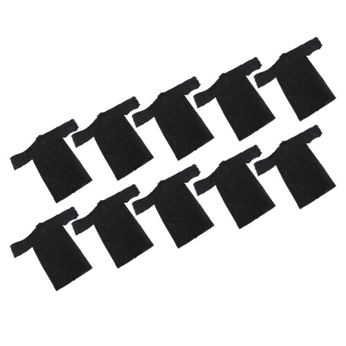 10x Vlies-Salonmantel mit Bund Schwarz 2