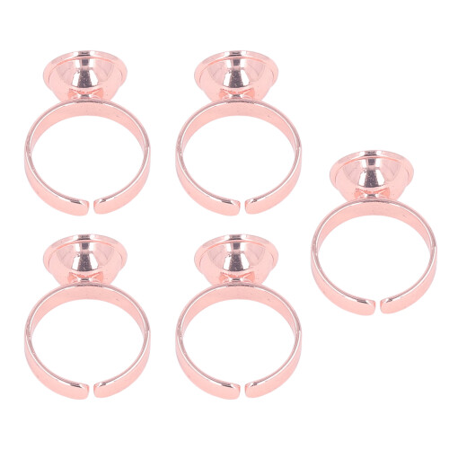 (Large Without Partition) 5pcs Stainless Steel Microblading Ring Cup Rose Red Large No Partition 1