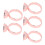 (Large Without Partition) 5pcs Stainless Steel Microblading Ring Cup Rose Red Large No Partition 3