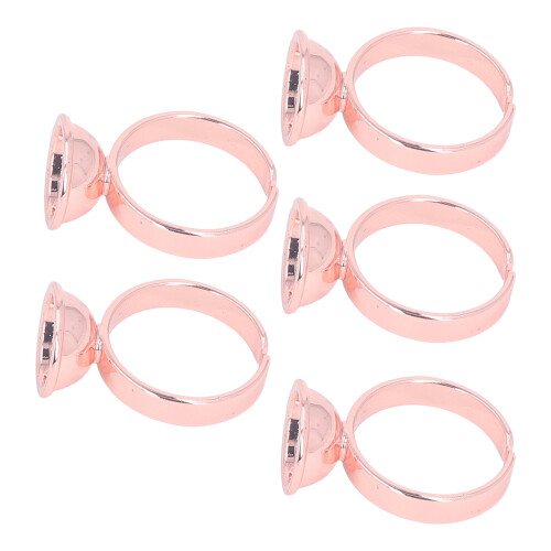 (Large Without Partition) 5pcs Stainless Steel Microblading Ring Cup Rose Red Large No Partition 2