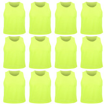 12PCS Small Mesh Kids Football Vest Breathable Green Free Size