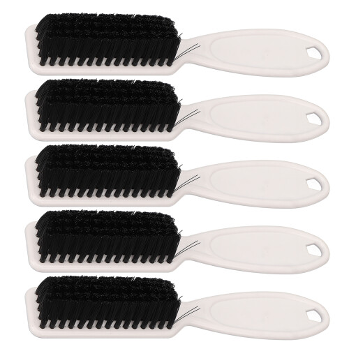 (White) 5x Bartbürste mit Nylonborsten, ergonomisch, Weiß 2