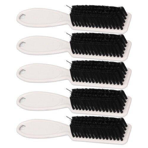 (White) 5x Bartbürste mit Nylonborsten, ergonomisch, Weiß 1