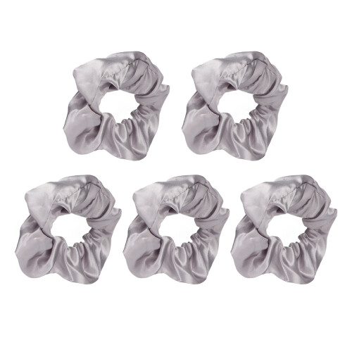 5x Grijs Glow-in-the-Dark Scrunchie van Satijn 2
