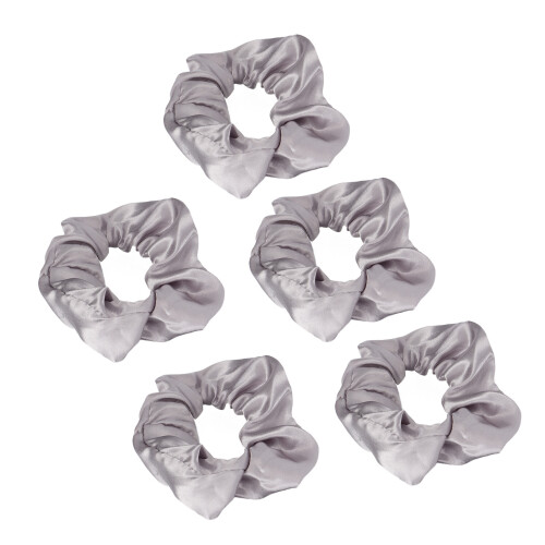 5x Grijs Glow-in-the-Dark Scrunchie van Satijn 1