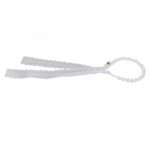 Leuchtendes Stirnband Weiß Perle Spitze Licht 1