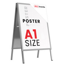 A1 Double-Sided Snap Frame Advertisement Stand with Silver Aluminium Frame