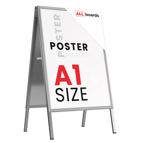 A1 Double-Sided Snap Frame Advertisement Stand with Silver Aluminium Frame