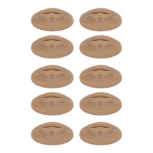 (Black Skin Colour) 10PCS Silicone 3D Fake Lips Tattoo Practice Open Mouth Transparent