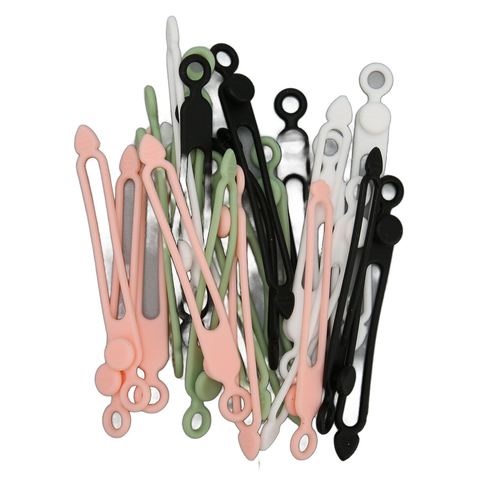 24Pcs Colorful Reusable Silicone Cable Ties Bundling Organizer 461605086828