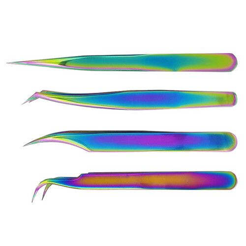 4x Wimpern-Extension-Klemme Edelstahl 2