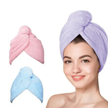 3x Korallenvlies Haarhandtuch Damen Weich Mikrofaser